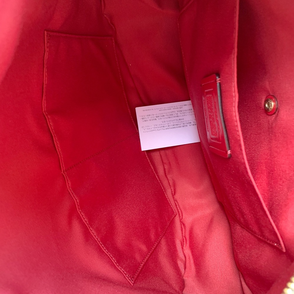 Gaby’sBags👜💕-Coach brown Signature Hobo red trim - Picture 5 of 5